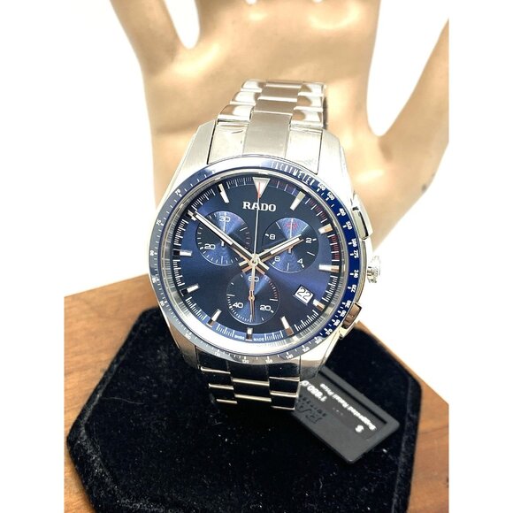 Rado Men's Watch R32259203 Hyperchrome Swiss Quartz Chronograph Blue Dial 44mm - Picture 1 of 15